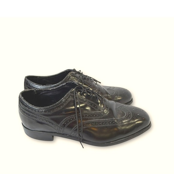 Florsheim Mens‎ Leather Wingtip Oxford Dress Shoes Black Size 10 3E - Picture 10 of 15